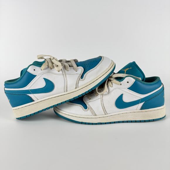 Nike Air Jordan 1 Aquatone Low Sneakers Boy's 7Y 553560-174 Basketball DIRTY - Picture 7 of 9
